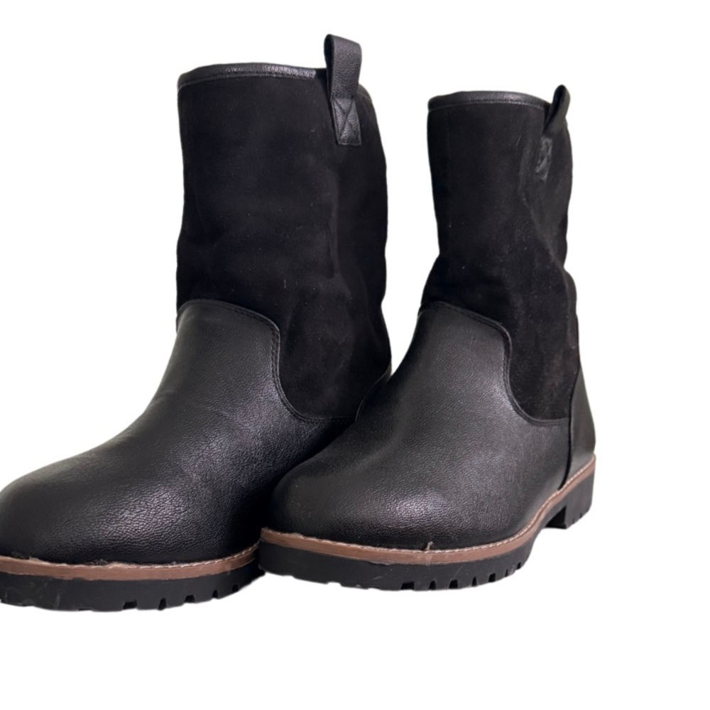 Black Leather Ankle Boots
